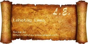 Lehotay Emma névjegykártya